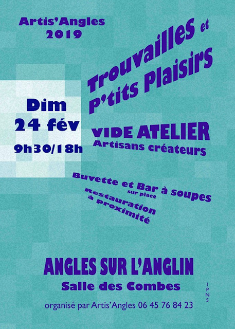 affiche marché d'artisans d'art, salle des combes, 24 février 2019, 9h30 à 18h