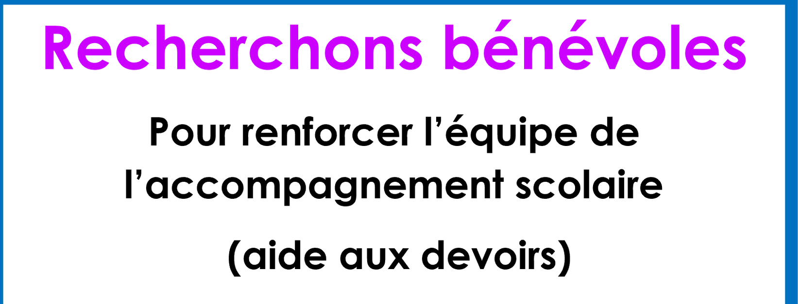 Recherche de bénévoles pour l&rsquo;aide aux devoirs